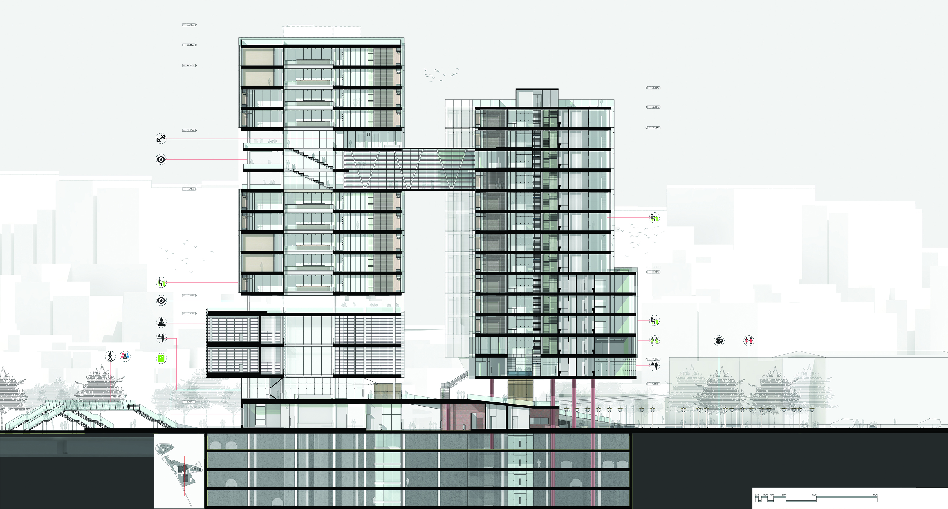 WorkScrapers: Offices complex with conference hall and commercial spaces in Neo Faliro – Peiraeus